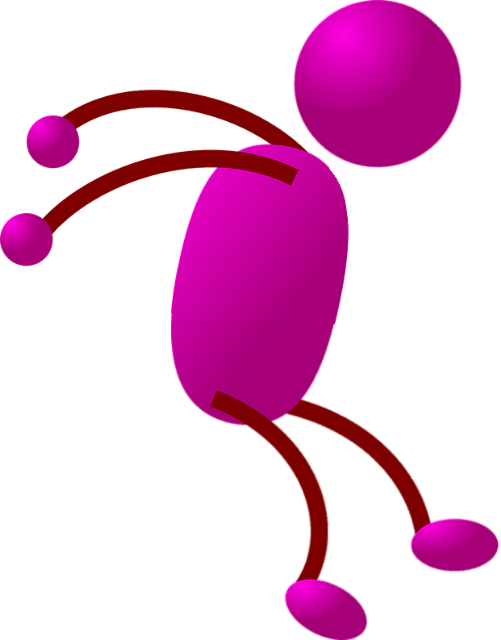 Dc Bonhomme Rose Qui Saute - Man Jumping Stick Figure Clipart (501x640), Png Download