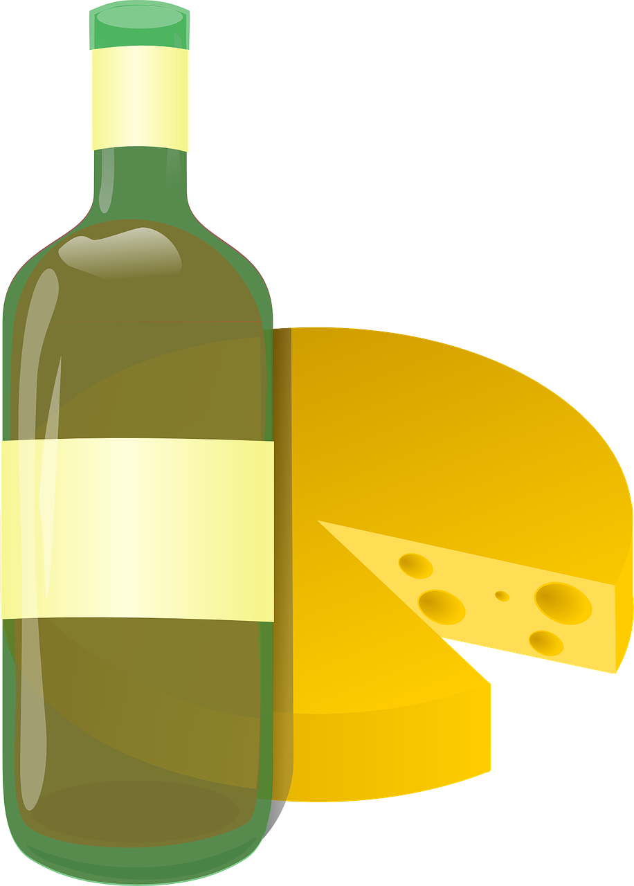 Onlinelabels Clip Art - Wine And Cheese Cartoon - Png Download (717x1000), Png Download