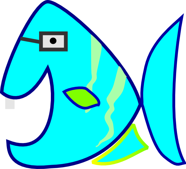 Fish With Glasses Cartoon Clipart (600x547), Png Download