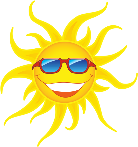 Sun With Sunglasses Clipart Free - Sun With Sunglasses Png Transparent Png (565x600), Png Download
