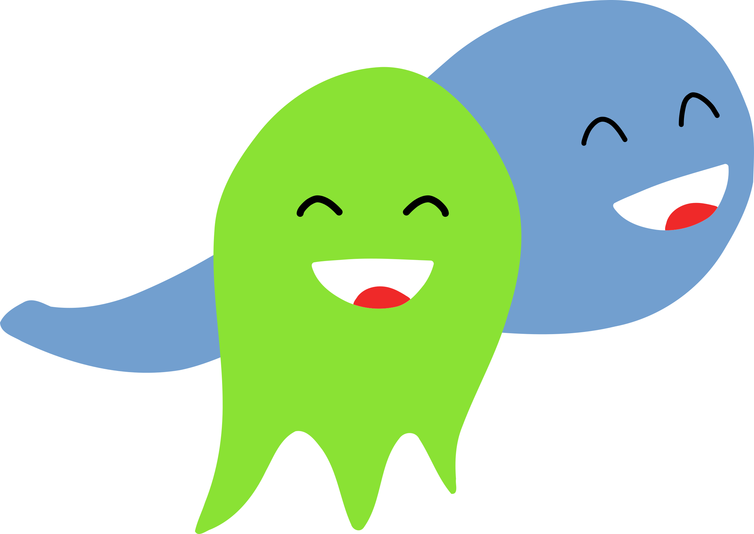 Ghostly Clipart Smiling Ghost - Smiling Ghosts - Png Download (2400x1702), Png Download