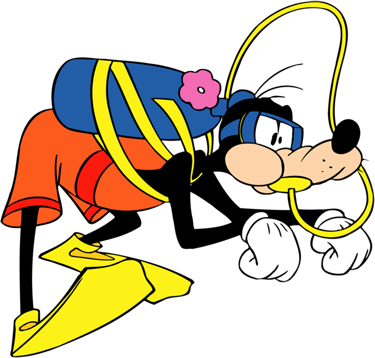 Goofy Scuba Diving Clipart (750x722), Png Download