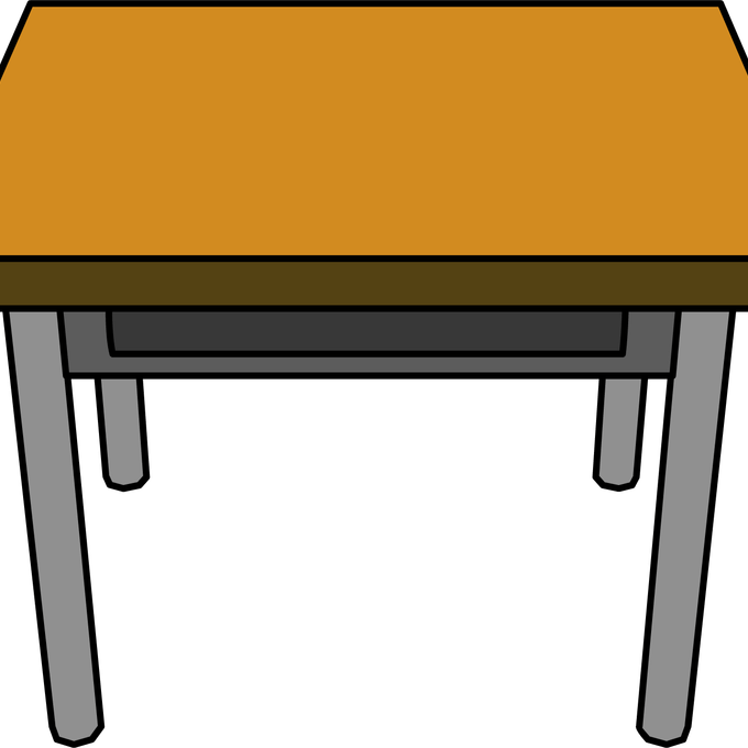 Furniture Clipart Classroom Desk Pencil And In Color - Table Clipart Png Transparent Png (680x680), Png Download