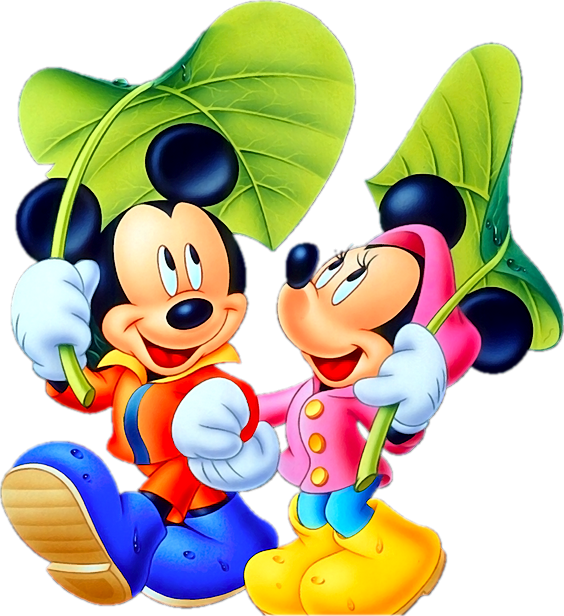 Tubes Dessins Animés - Mickey Mouse And Minnie Transparent Background Png Clipart (564x616), Png Download