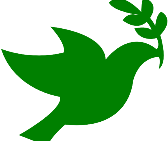 Dove With Olive Branch Silhouette Clipart (640x480), Png Download