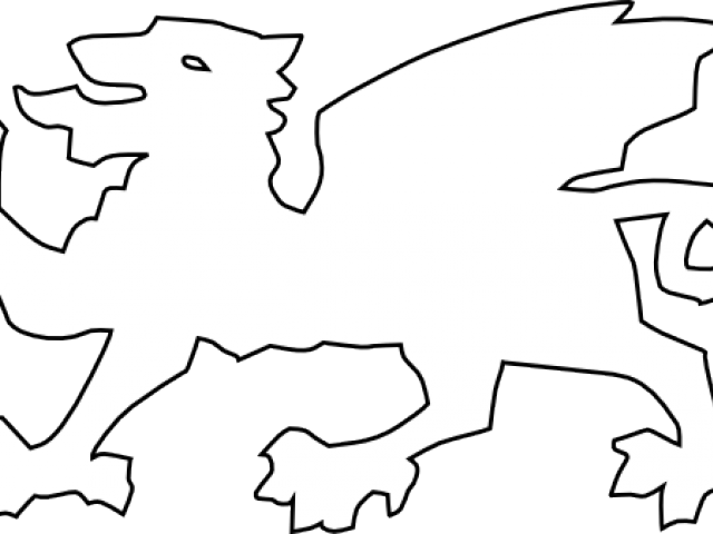 Dragon Clipart Welsh - Brush/spray Stencil Welsh Dragon Brush/spray Quarter - Png Download (640x480), Png Download