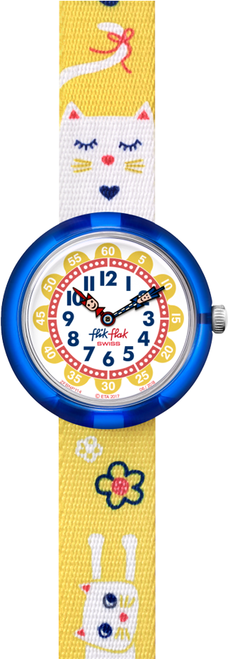 Jumping Cat - Flik Flak Uhren Clipart (340x930), Png Download