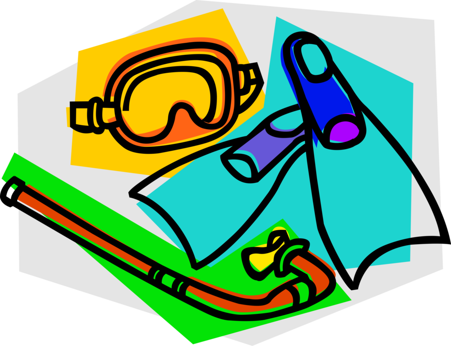 Vector Illustration Of Diving And Snorkeling Mask, Clipart (912x700), Png Download