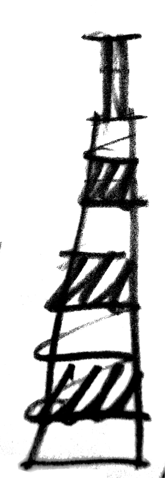 The Headquarter As A Lighthouse - Sketch Clipart (338x978), Png Download