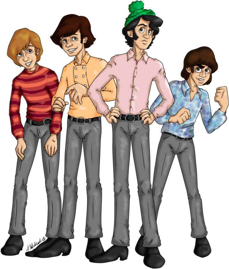 Svg Black And White Monkee Magic Book Cover Illustration - Monkee Magic: A Book About A Tv Show About A Band [book] Clipart (870x919), Png Download