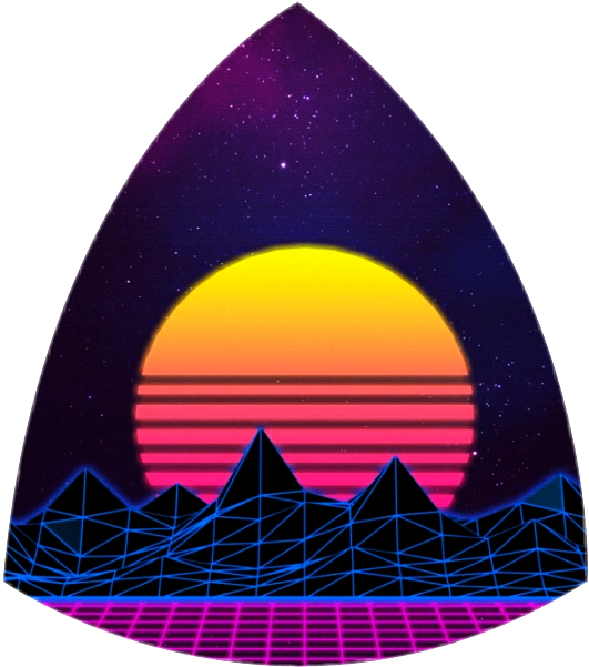 Moon Sun Sky Night Stars Planets Galaxy Space Art Digit - Synthwave Clipart (531x601), Png Download