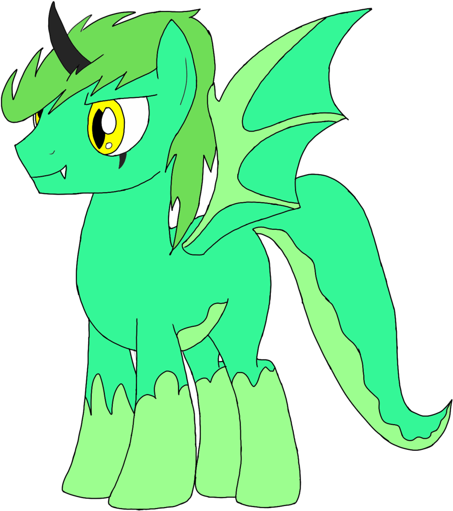 Toyminator900, Bat Wings, Curved Horn, Fangs, Oc, Oc - Cartoon Clipart (930x1024), Png Download