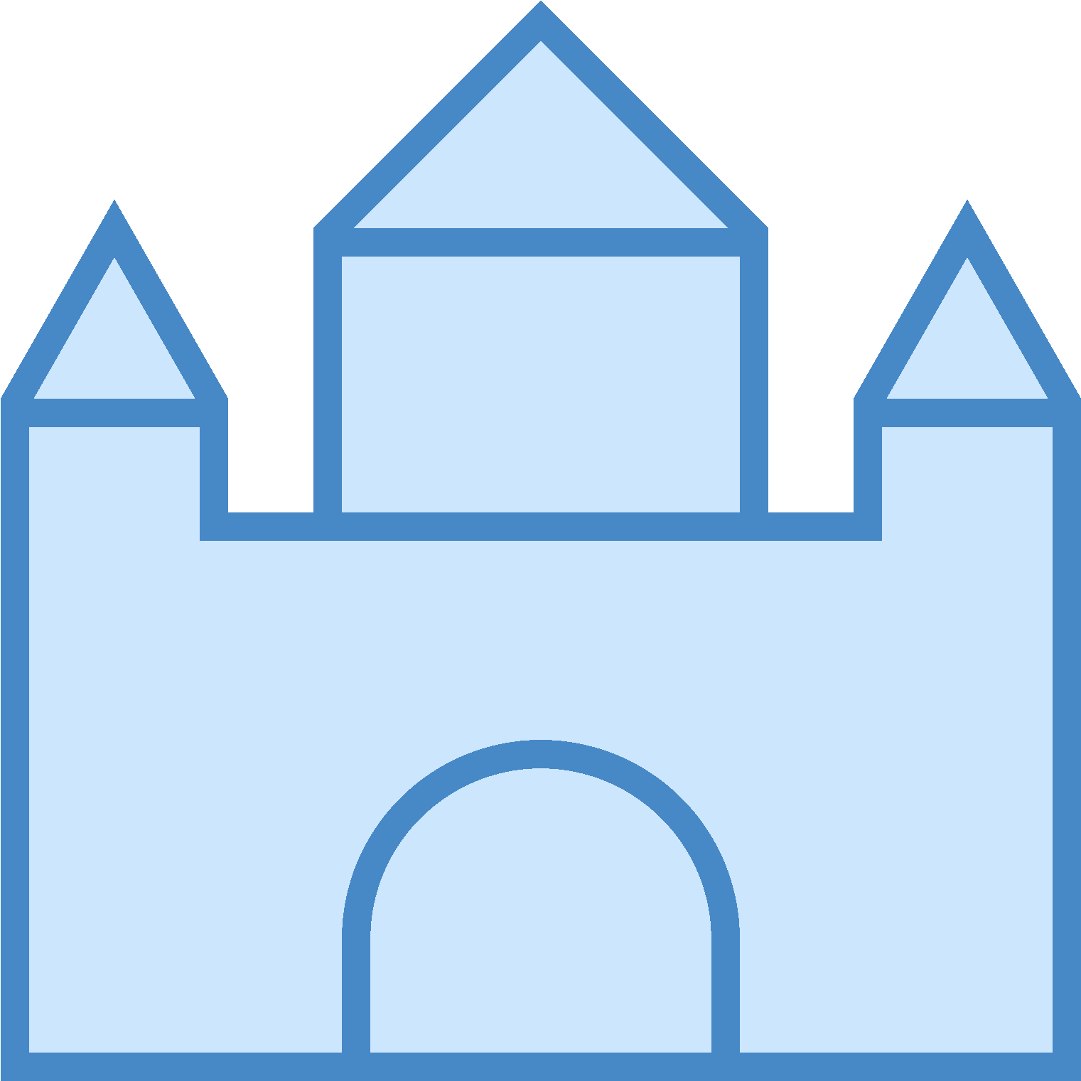 The Icon Is The Shape Of A Castle - Portable Network Graphics Clipart (1600x1600), Png Download