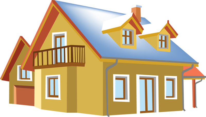 Casas & Transportes - Домик Нарисованный Png Clipart (800x455), Png Download