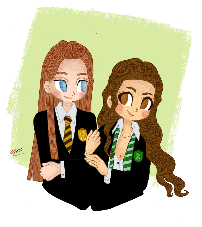“ Margaery And Sansa, A Slytherin/hufflepuff Friendship - Hufflepuff And Slytherin Best Friends Clipart (1000x1005), Png Download