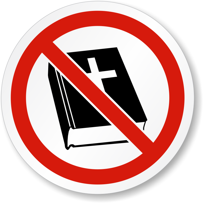 No Religion Symbol Iso Prohibition Safety Label Sku - Smartsign 3m High Intensity Grade Reflective Sign, Clipart (800x800), Png Download