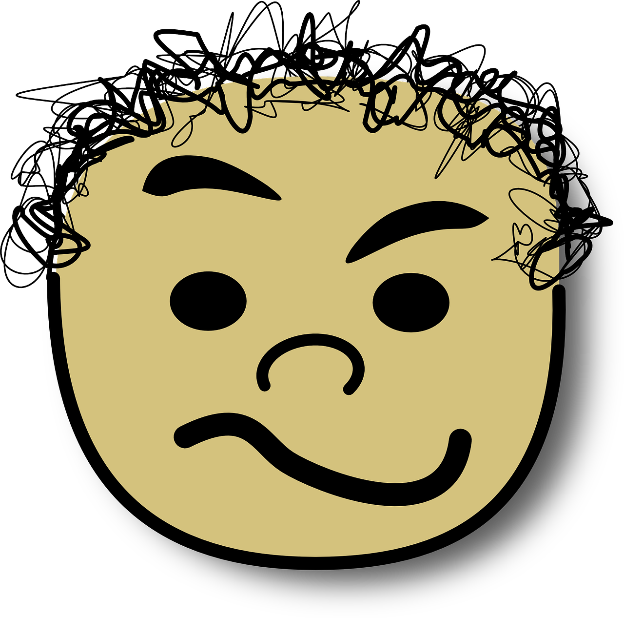 Avatar Doubtful Face Grin Head Png Image - Face Smiley Head Computer Icons Drawing Clipart (1280x1266), Png Download