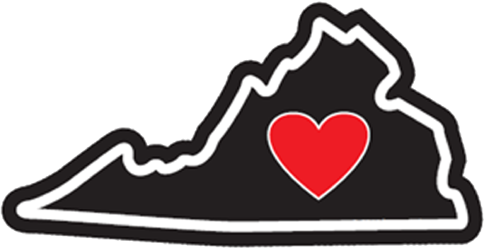 Heart In Virginia Va Sticker,all-weather High Quality - Keep Virginia Cozy Clipart (600x600), Png Download