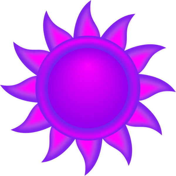 Colorful Sun Clipart - Purple Sun Clip Art - Png Download (600x600), Png Download