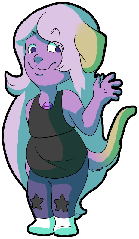 Yellow Lab Amethyst - Cartoon Clipart (462x792), Png Download