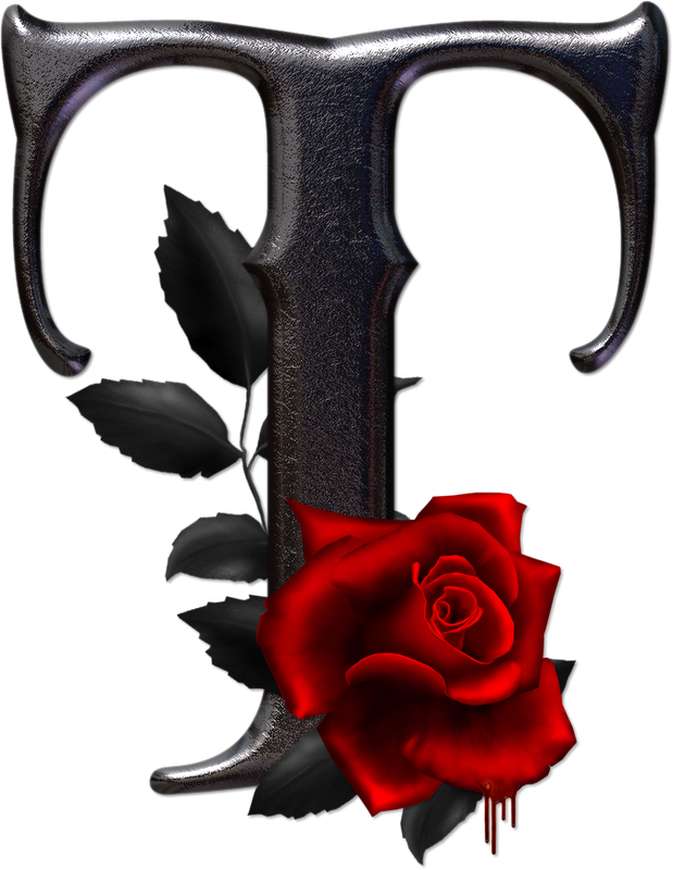 Alfabeto Gótico - Rockero - - Oh My Alfabetos - T Letter R In Rose Clipart (619x800), Png Download