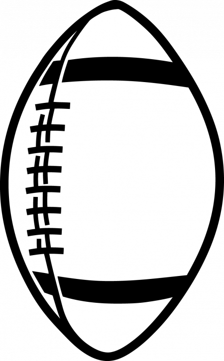 Go Hawks Football Clipart - Cartoon Football Black And White - Png Download (450x726), Png Download