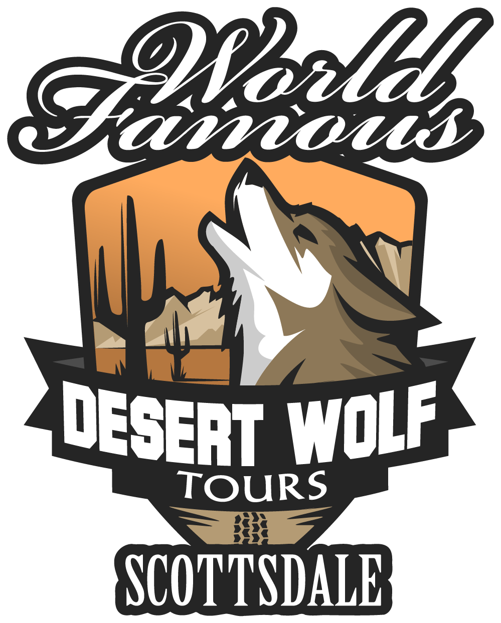 Desert Wolf Tours Logo Buff Colour - Desert Wolf Logo Clipart (999x1243), Png Download