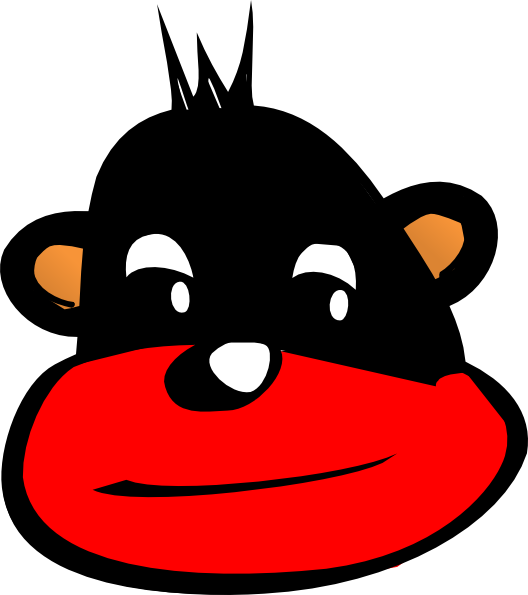 Red And Black Monkey Clipart (528x595), Png Download