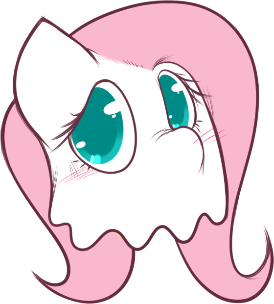 0r0ch1, Blushing, Female, Flutterghost, Fluttershy, - My Little Pony: Friendship Is Magic Clipart (560x620), Png Download