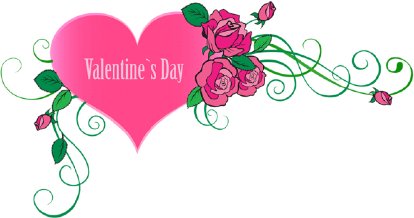 Free Png Happy Valentine's Day Heart With Roses Transparent - Happy Valentines Day Photo Png Clipart (850x452), Png Download