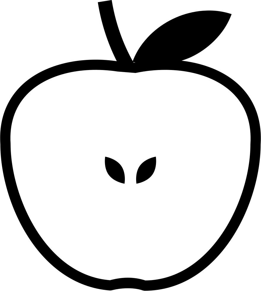Half Apple Svg Png Icon Free Download Clipart (880x981), Png Download