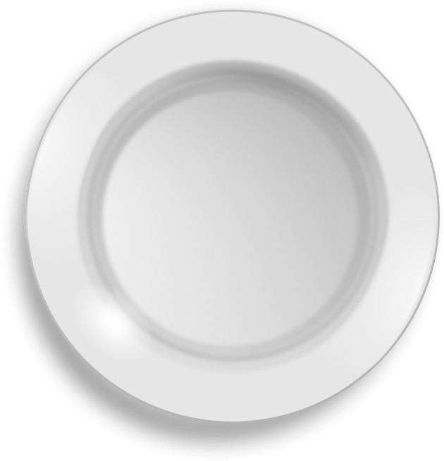 Dinner Plate Black And White Clipart - Png Download (668x691), Png Download