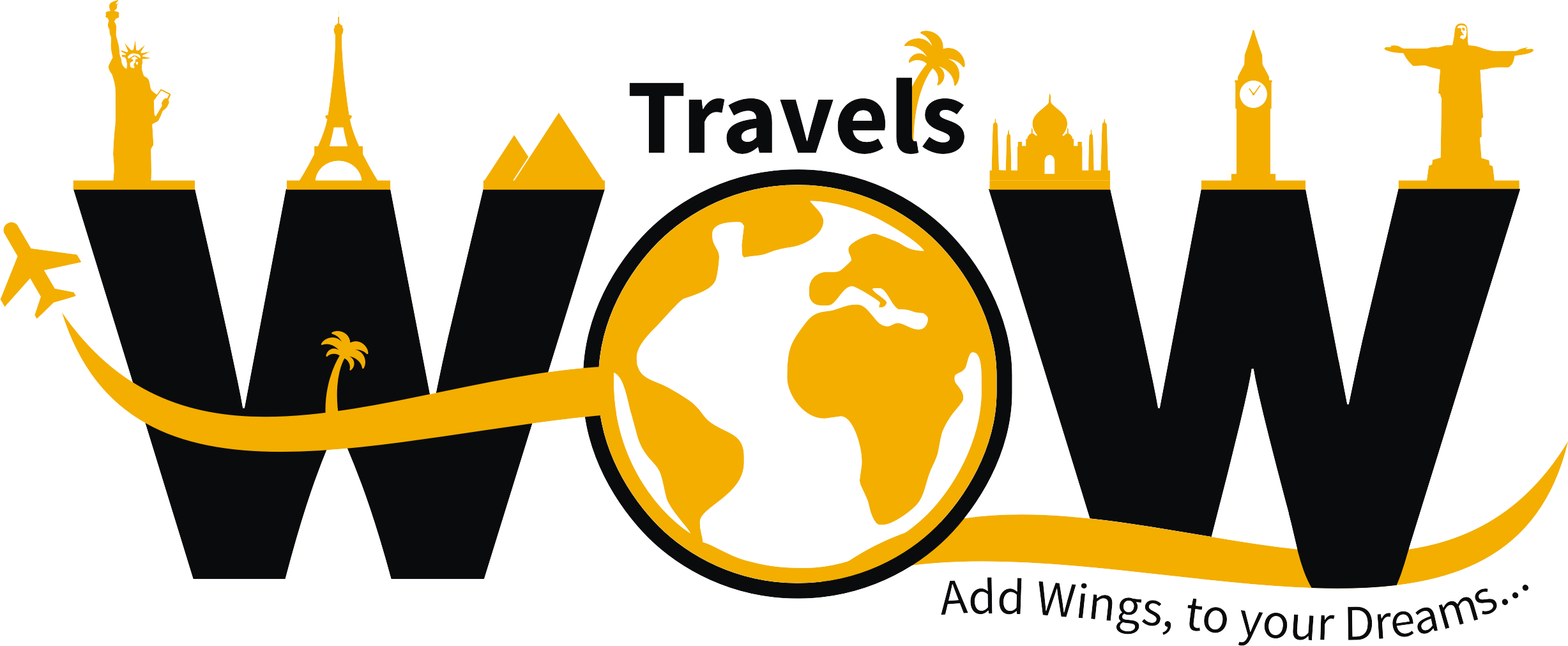 We Call Ourselves Professionals We Are Not The Agents - Wow Travel Logo Clipart (2455x1011), Png Download