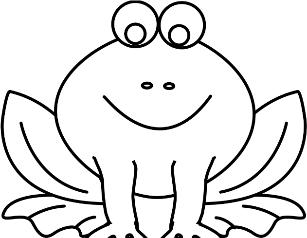 F For Frog Coloring Page Clipart (650x488), Png Download