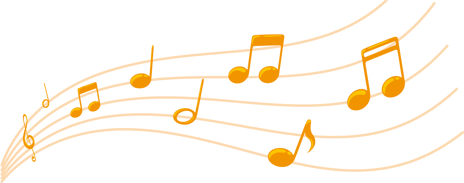 Gold Colorful Musical Notes Png 3773 Transparentpng - Colorful Musical Notes Png Clipart (1640x642), Png Download