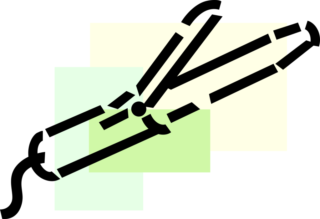 Vector Illustration Of Electric Hair Iron Or Curling Clipart (1023x700), Png Download