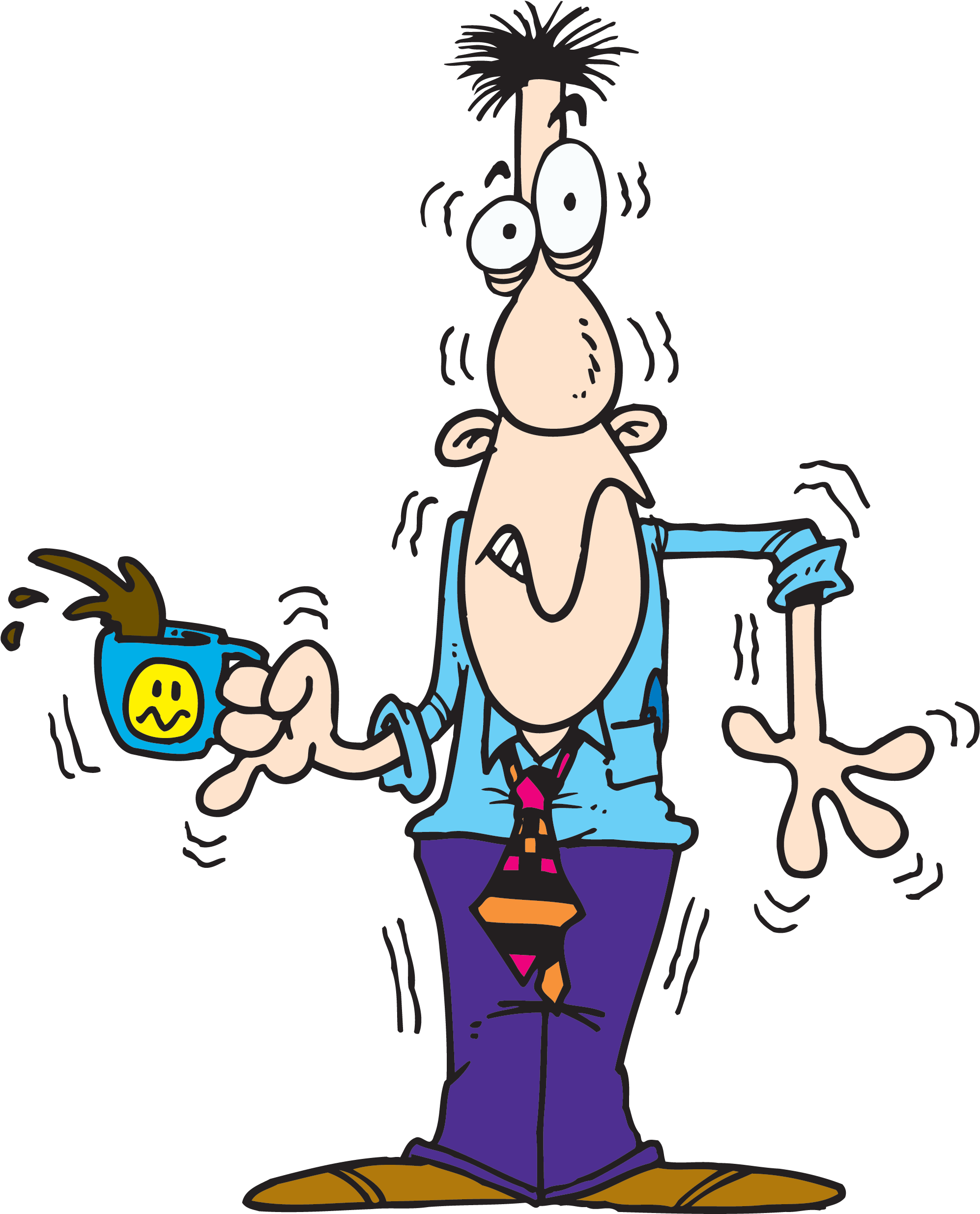 Falling Into A Foreclosure Pit - Drinking Too Much Coffee Clipart - Png Download (648x800), Png Download