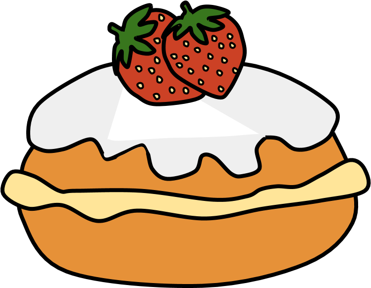Sufganiyot, Fried Doughnut, Strawberry, Cream Filling - Sufganiyah Clipart (816x1056), Png Download