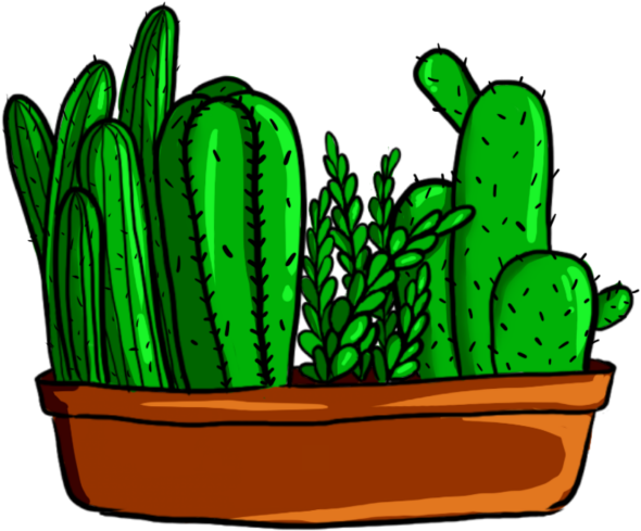 Green Cactus Plant Png And Psd For - กระบองเพชร Png Clipart (640x640), Png Download