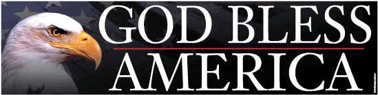 God Bless America Eagle And Flag Decal 12 X 3 Inch - Inch Clipart (600x600), Png Download