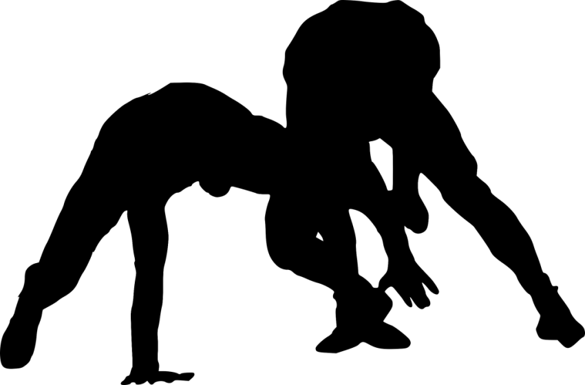 Free Png Sport Wrestling Silhouette Png Images Transparent - Portable Network Graphics Clipart (850x559), Png Download