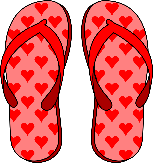Clip Art Freeuse Download Forgetmenot Footwear Flops - Flip-flop Fun Luggage Tag - Png Download (615x658), Png Download