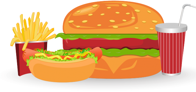 Meal Clipart Burger Meal - Hamburger - Png Download (640x480), Png Download