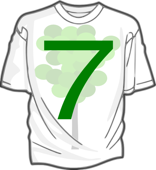 This Free Clip Arts Design Of Green 7 T-shirt 7 - Png Download (546x596), Png Download
