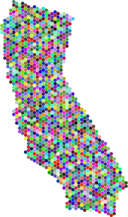 Mosaic Art Computer Icons Star And Crescent - California Mosaic Clipart (443x750), Png Download