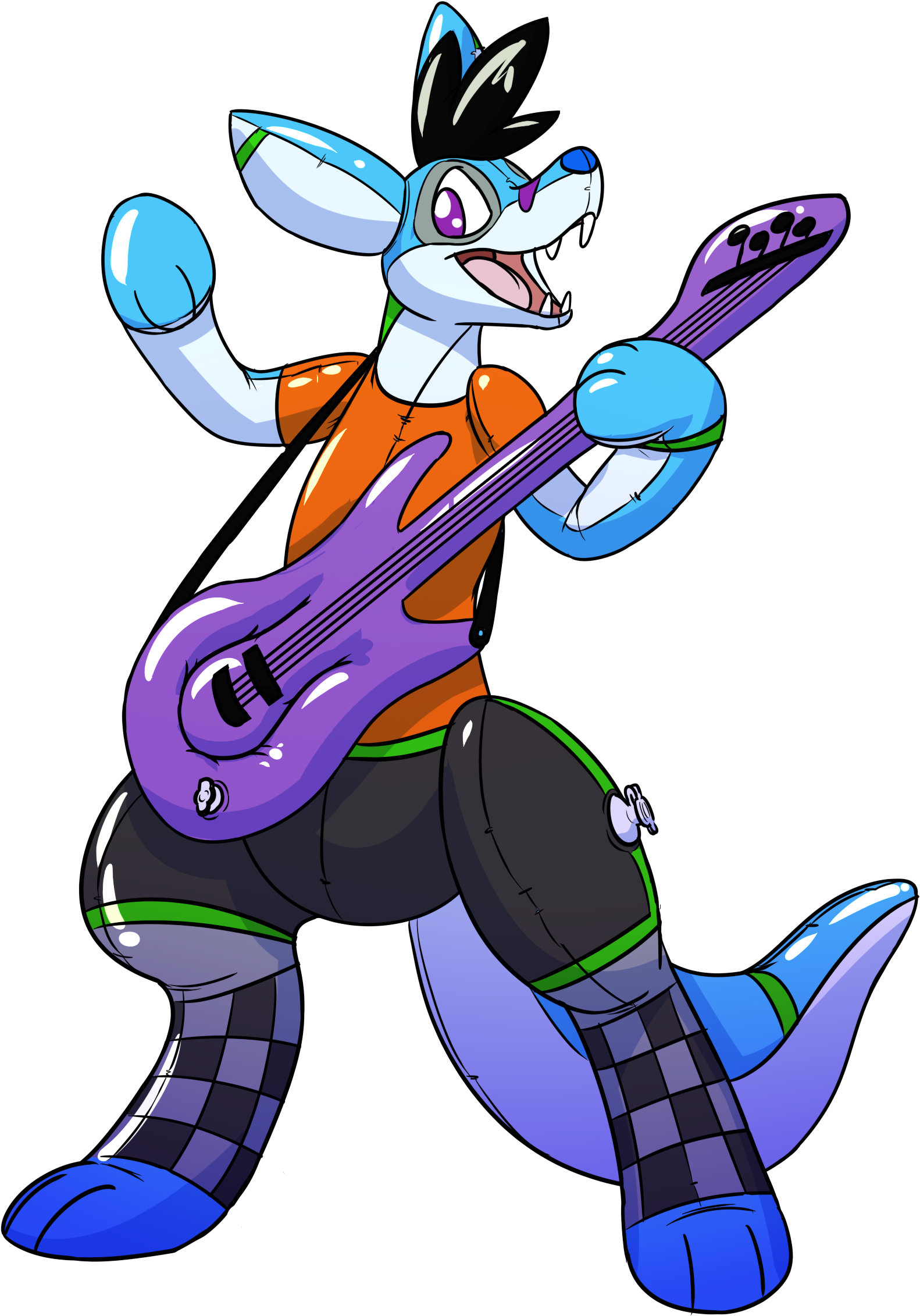 [978] Let's Pretend He Has Fingers And The Guitar Has - Cartoon Clipart (1800x2400), Png Download