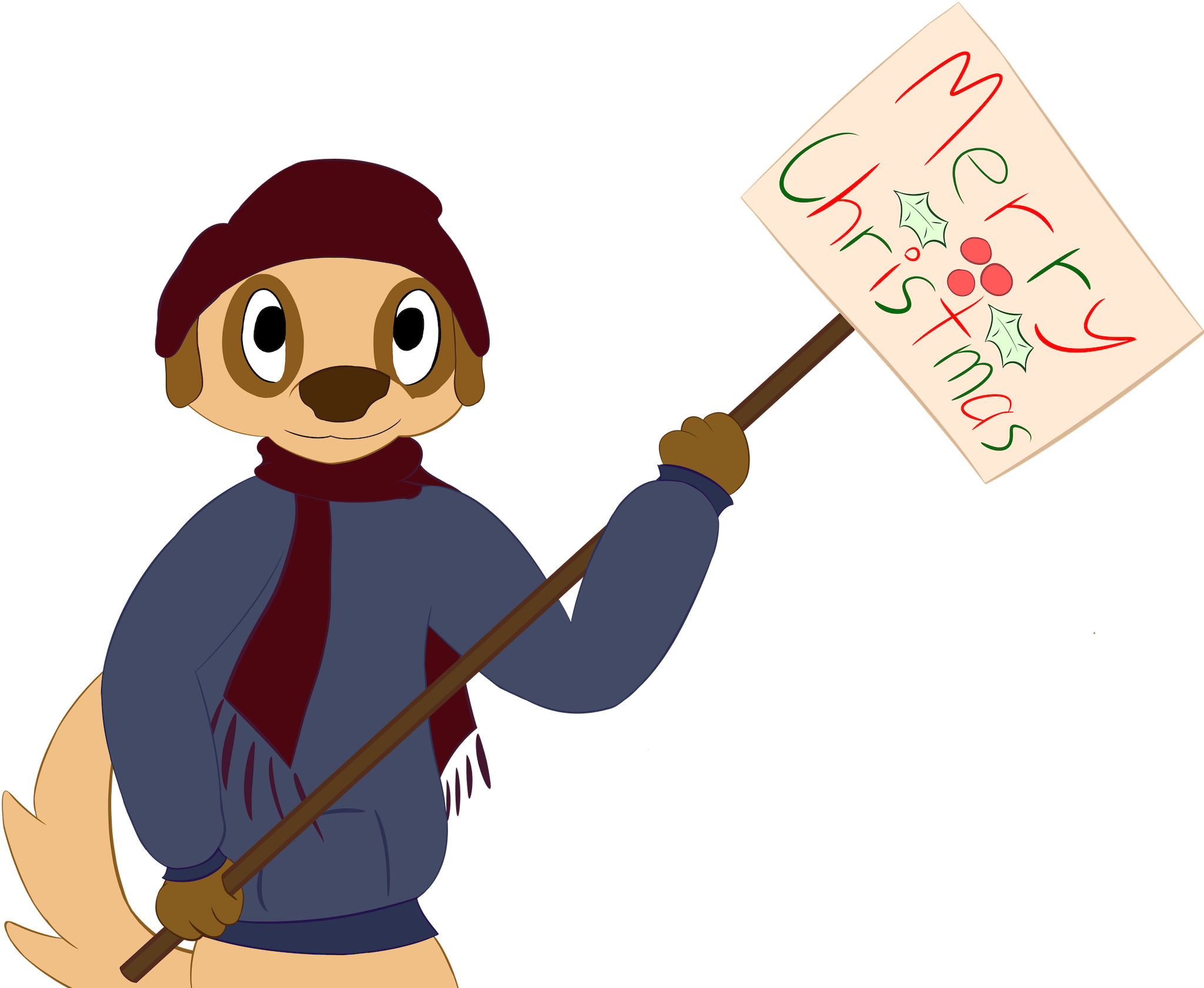 Bruno Wishes You All Merry Christmas - Cartoon Clipart (2048x2048), Png Download