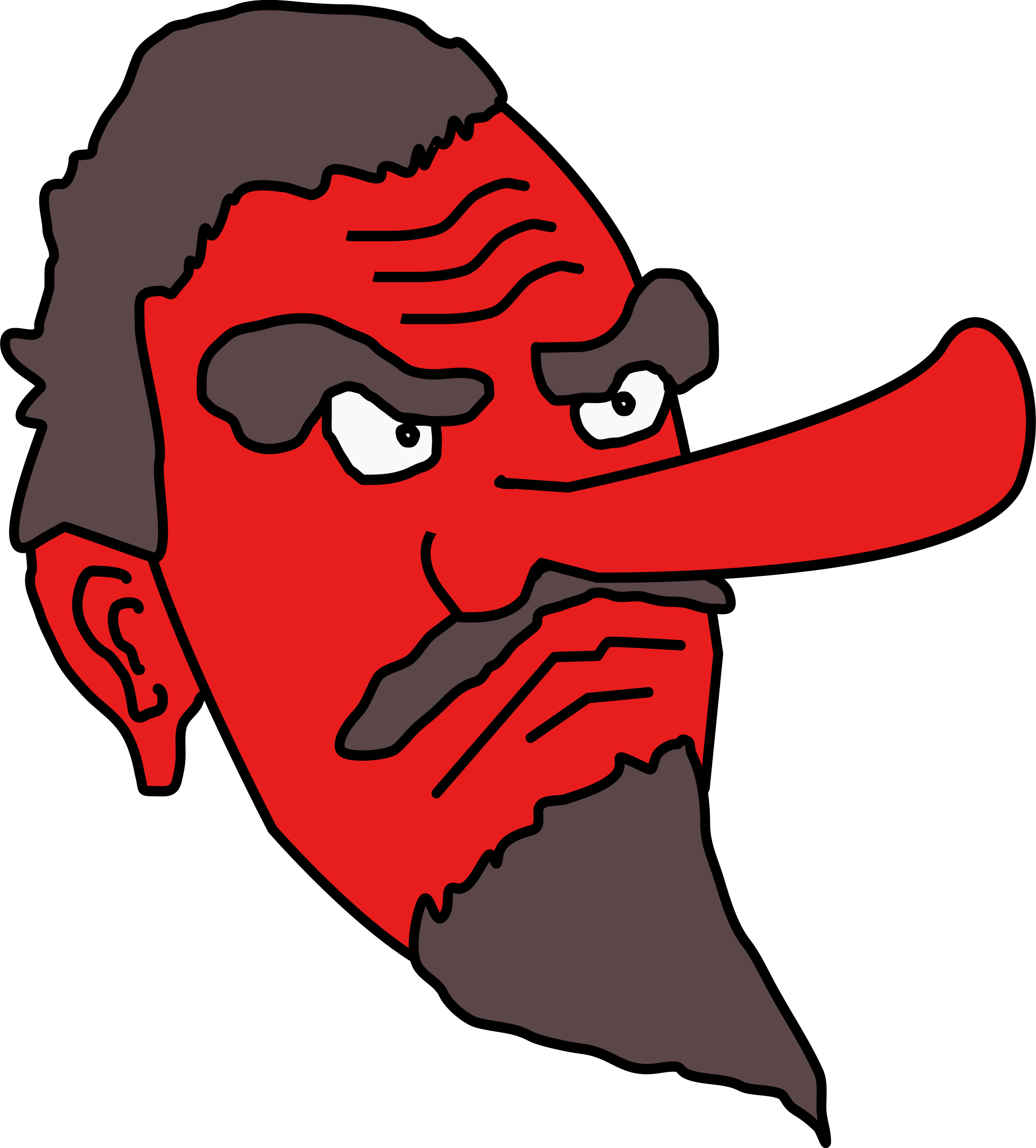 Face Image File Formats Encapsulated Postscript Free - Tengu Png Clipart (677x750), Png Download