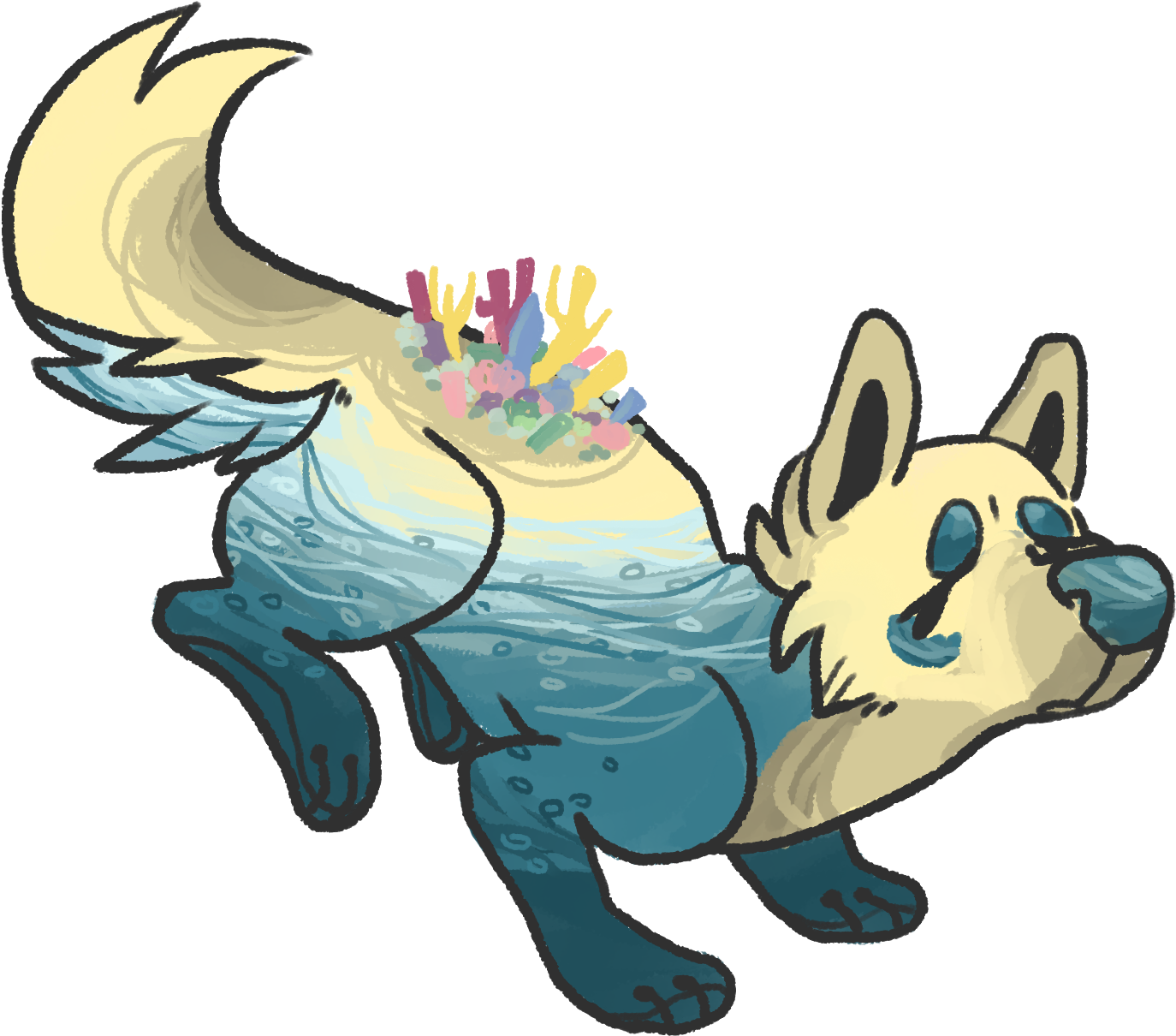 Coral Doge - Cartoon Clipart (1471x1351), Png Download