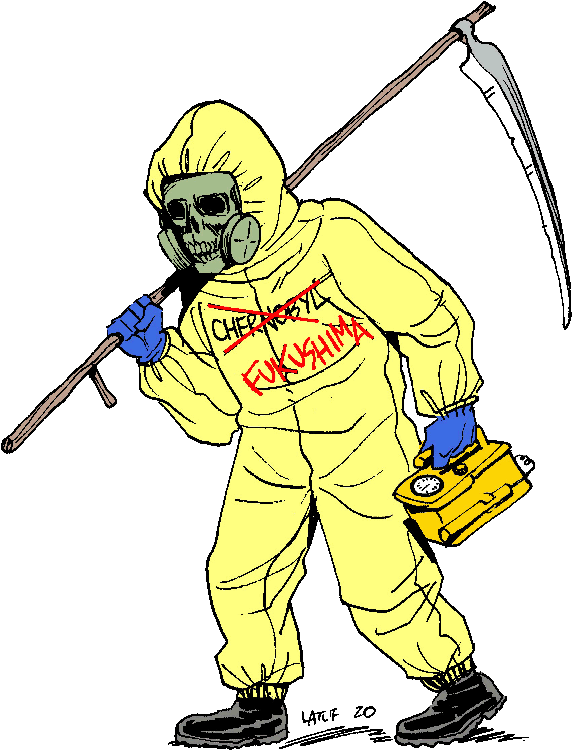 Fukushima Grim Reaper - Fukushima Cartoon Clipart (590x768), Png Download